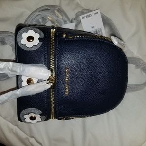 Rhea Mini Floral Appliqué Leather Backpack